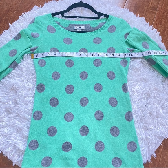 Old Navy Green and Gray Polka Dot Sweater XS - Picture 6 of 6